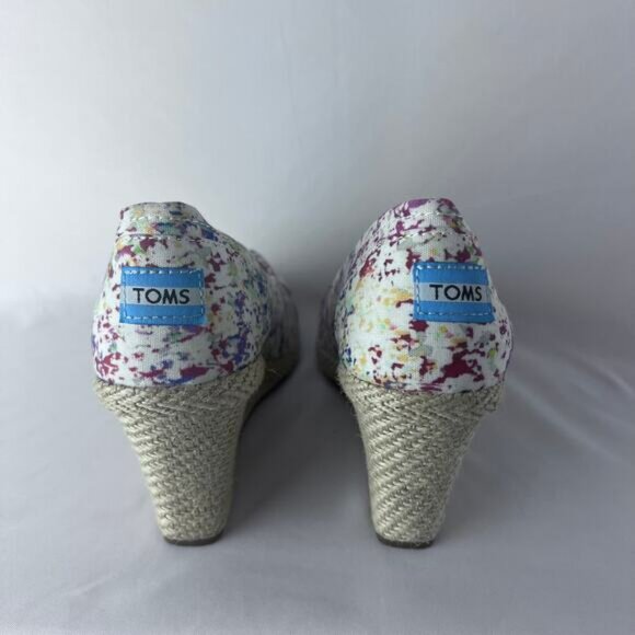 TOMS Women's Floral Open Toe Wedges Women's Size 10  Heels - Picture 3 of 7